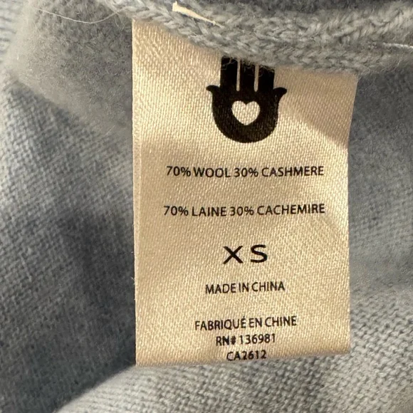 Spiritual Gangster Stripes Blue Block Party Sweater wool cashmere size XS EUC - Picture 10 of 11